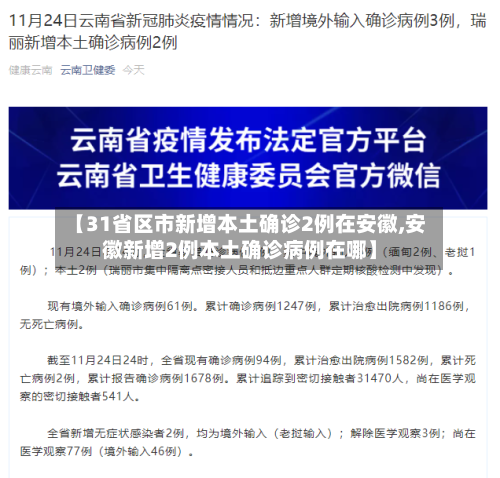 【31省区市新增本土确诊2例在安徽,安徽新增2例本土确诊病例在哪】