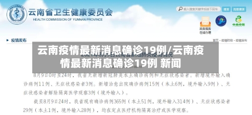 云南疫情最新消息确诊19例/云南疫情最新消息确诊19例 新闻