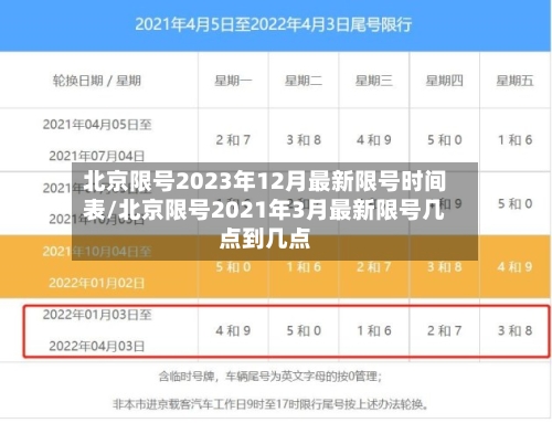 北京限号2023年12月最新限号时间表/北京限号2021年3月最新限号几点到几点-第3张图片