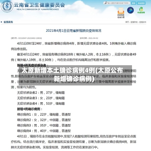 太原新增本土确诊病例4例(太原公布新增确诊病例)-第2张图片
